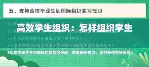 高效学生组织:怎样组织学生