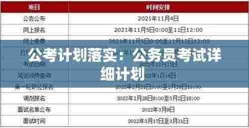 公考计划落实：公务员考试详细计划 