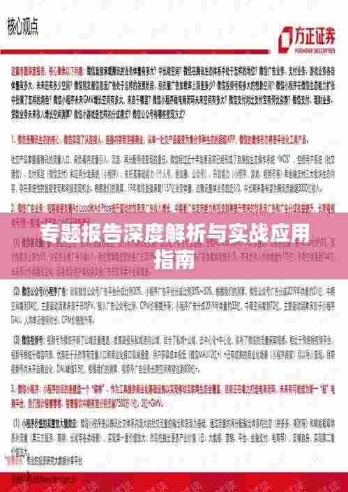 专题报告深度解析与实战应用指南