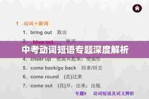 中考动词短语专题深度解析
