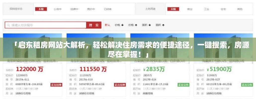 「启东租房网站大解析，轻松解决住房需求的便捷途径，一键搜索，房源尽在掌握！」