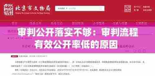 审判公开落实不够:审判流程有效公开率低的原因