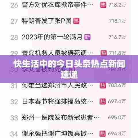 快生活中的今日头条热点新闻速递