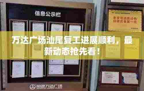 万达广场汕尾复工进展顺利，最新动态抢先看！