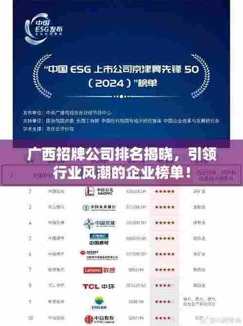 广西招牌公司排名揭晓,引领行业风潮的企业榜单!