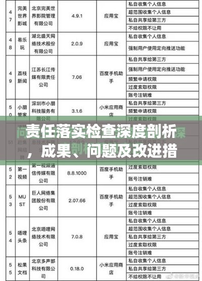 责任落实检查深度剖析,成果、问题及改进措施全揭秘